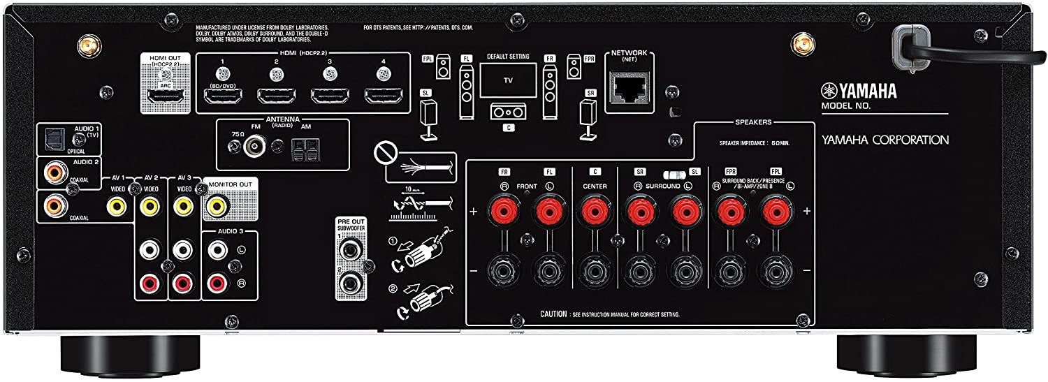 Sistema audio home cinema collegato alla tv