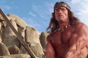 Arnold Schwarzenegger nel ruolo di Conan il Barbaro