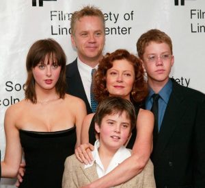 Tim Robbins e Susan Sarandon con i figli