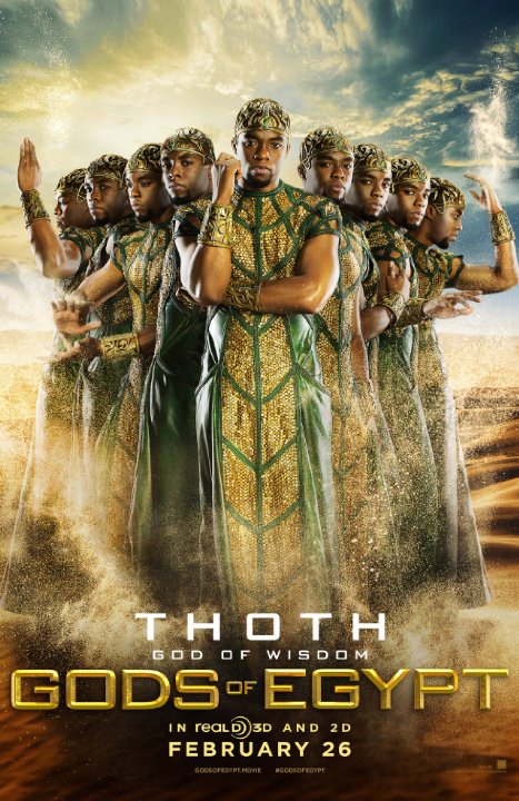 Chadwick boseman nei panni di thoth in gods of egypt