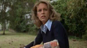 Jamie Lee Curtis nel ruolo di Laurie Strode in Halloween