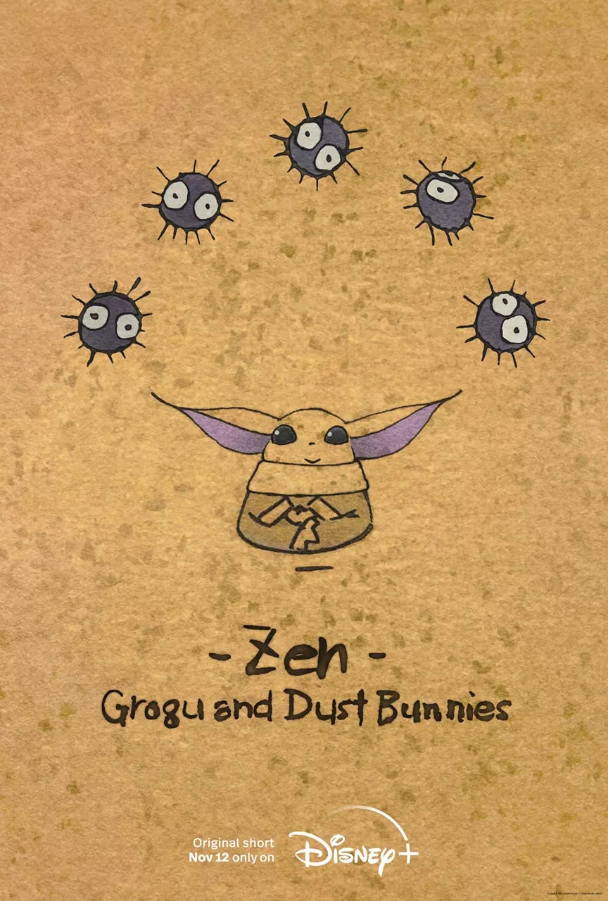Zen Grogu and Dust Bunnies Studio Ghibli Lucasfilm