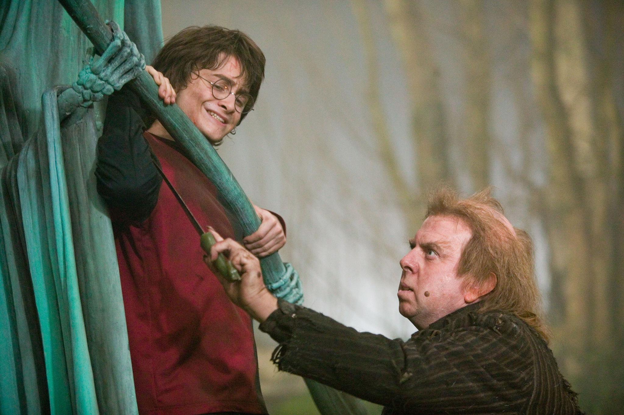 Timothy Spall in Harry Potter con Daniel Radcliff 