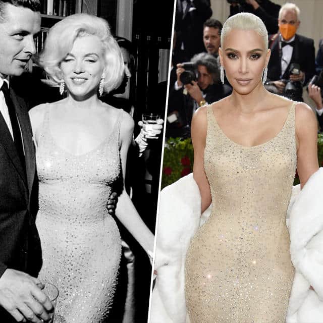 Kim kardashian al met gala 2022 con l'abito di marilyn monroe