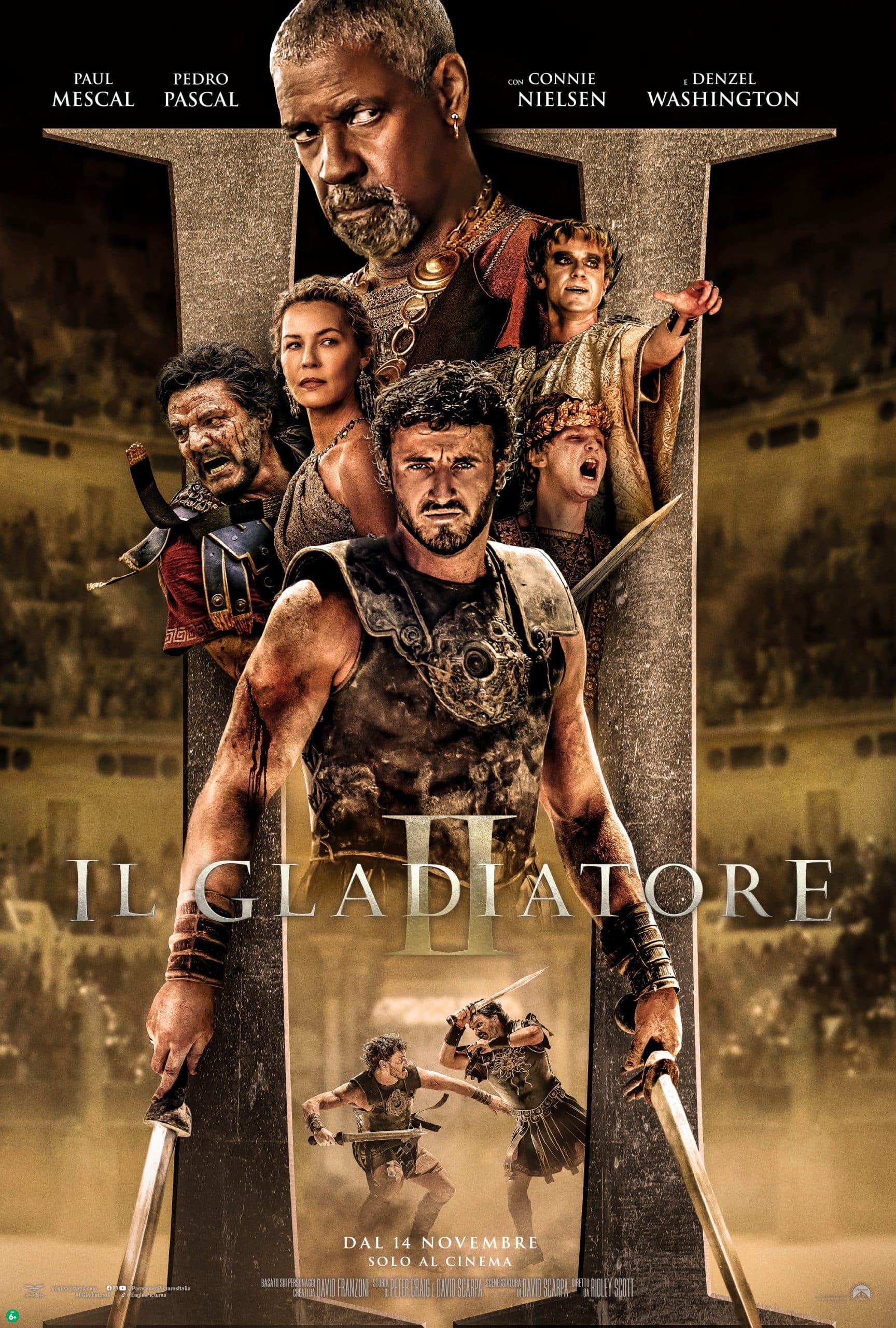 Il gladiatore ii: al cinema dal 14 novembre