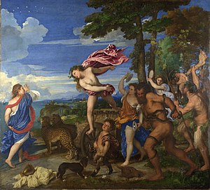 Tiziano, bacco e arianna, 1503-1523, national gallery di londra in national gallery 200.