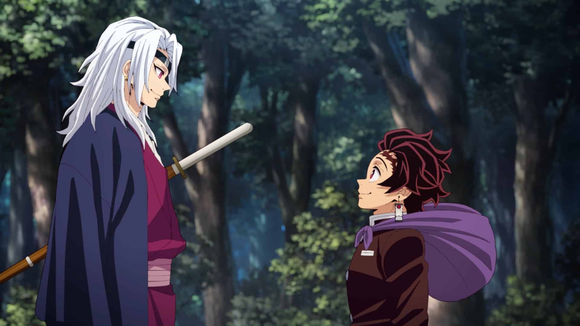 Tanjiro e i personaggi di demon slayer il castello dell'infinito