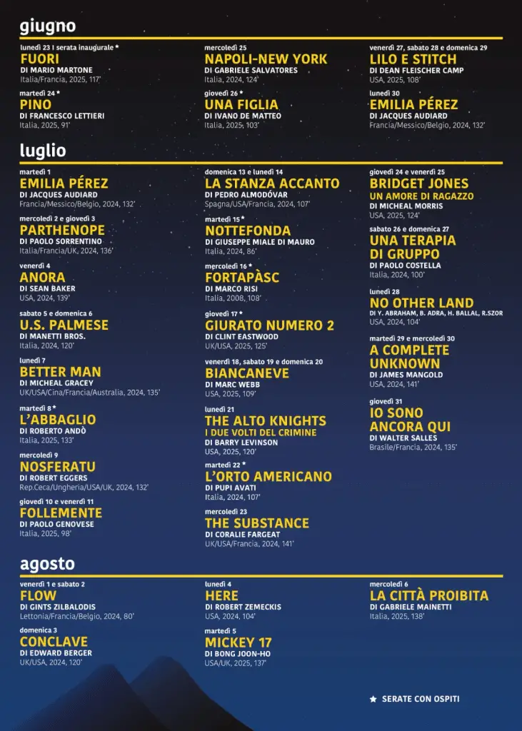 Cinema intorno al vesuvio: il programma completo Cinema intorno al vesuvio poster programma
