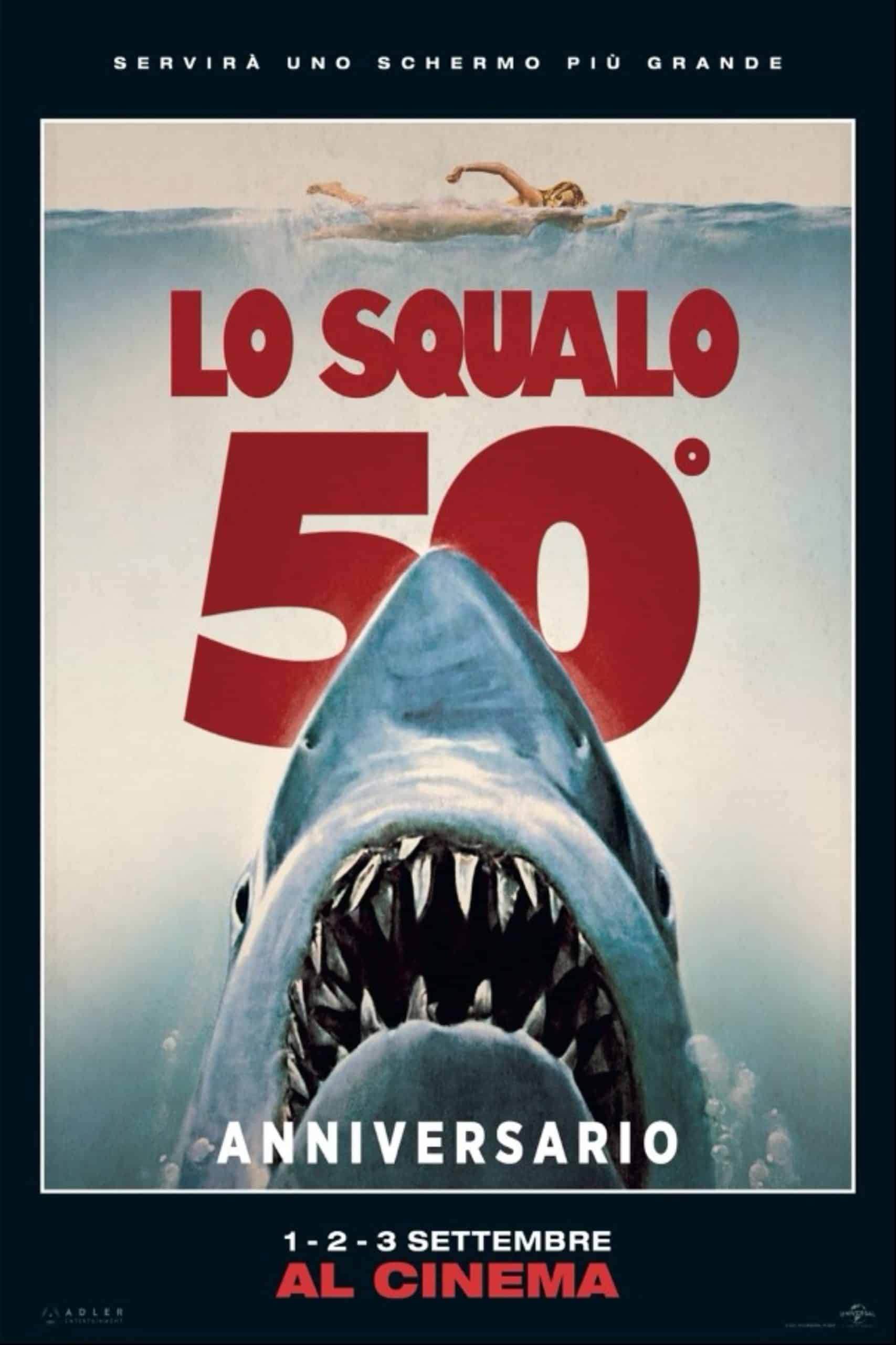 La prossima settimana al cinema Lo squalo 50° anniversario ritorno cinema