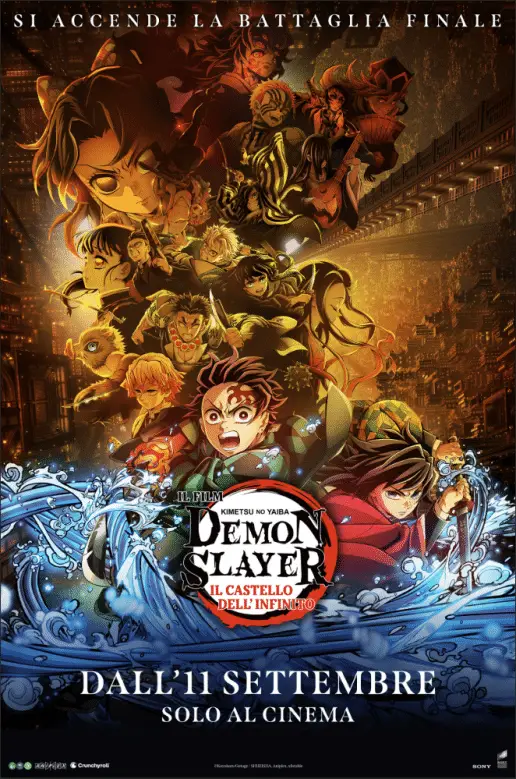 Demon slayer: kimetsu no yaiba il castello dell'infinito trailer, dall'11 settembre Demon slayer: kimetsu no yaiba il castello dell'infinito poster