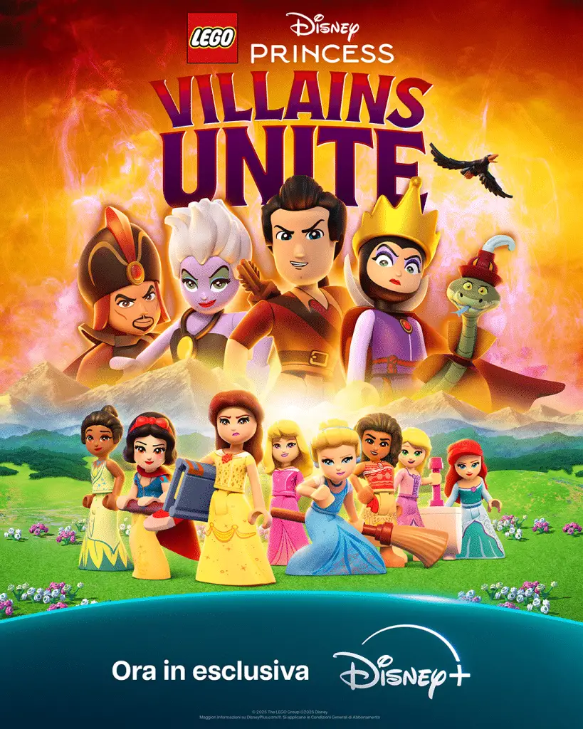 Lego disney princess: villains unite disponibile in esclusiva su disney + Lego disney princess: villains unite poster