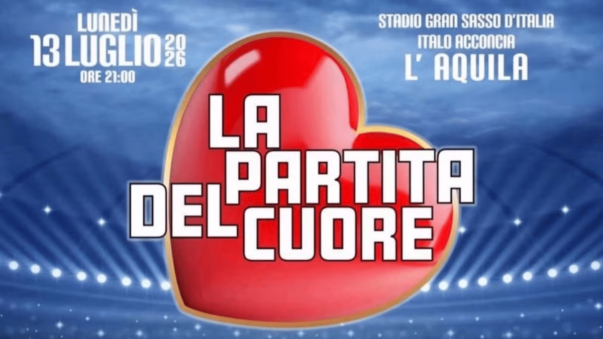 Partita del cuore 2026 su rai 1, l’aquila gioca per due cause