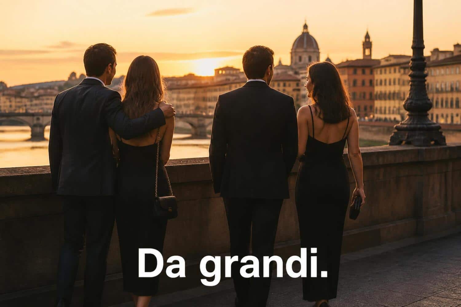 Enrico brignano con il cast del film da grandi