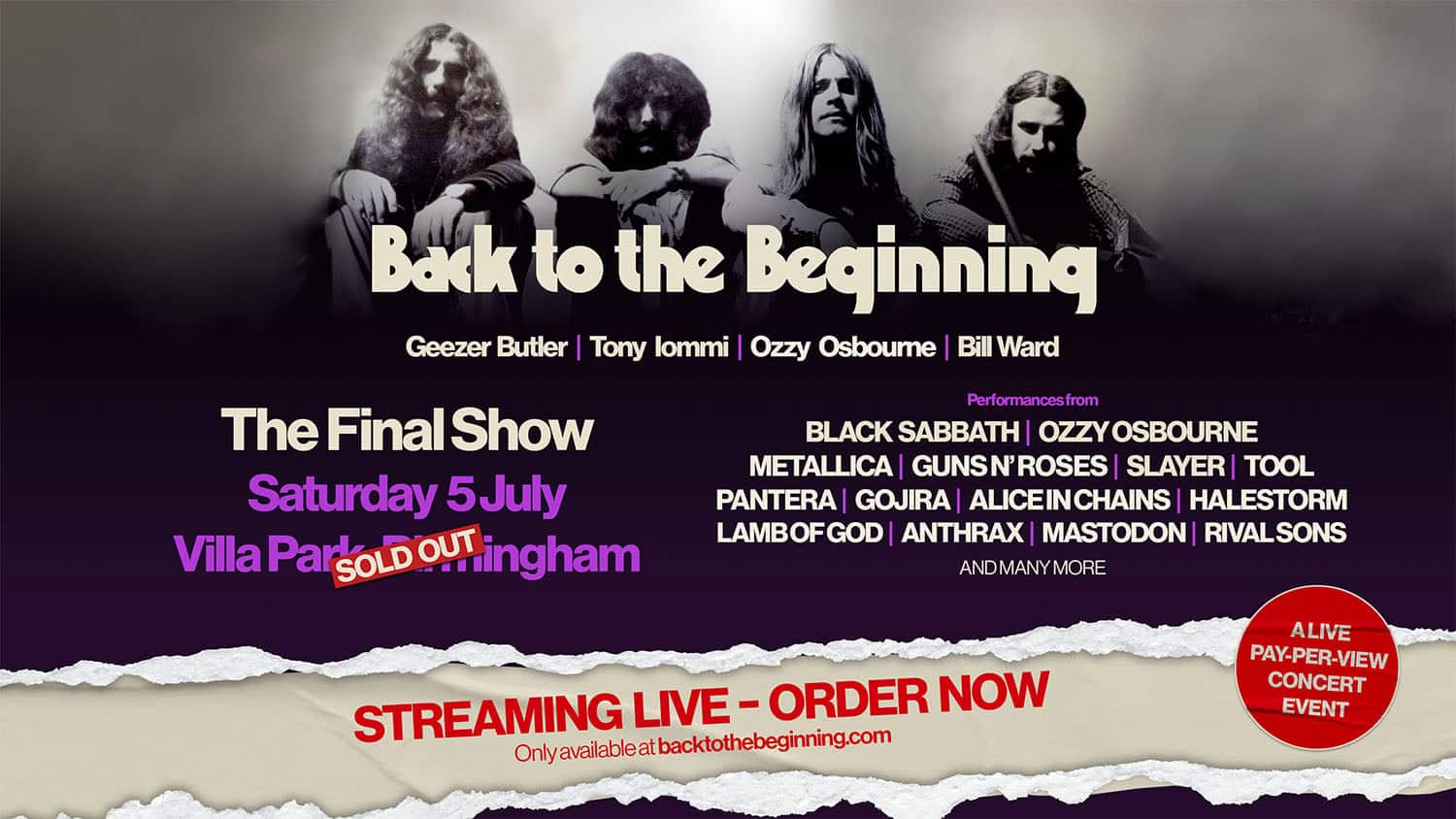 Back to the beginning, ultimo concerto dei black sabbath