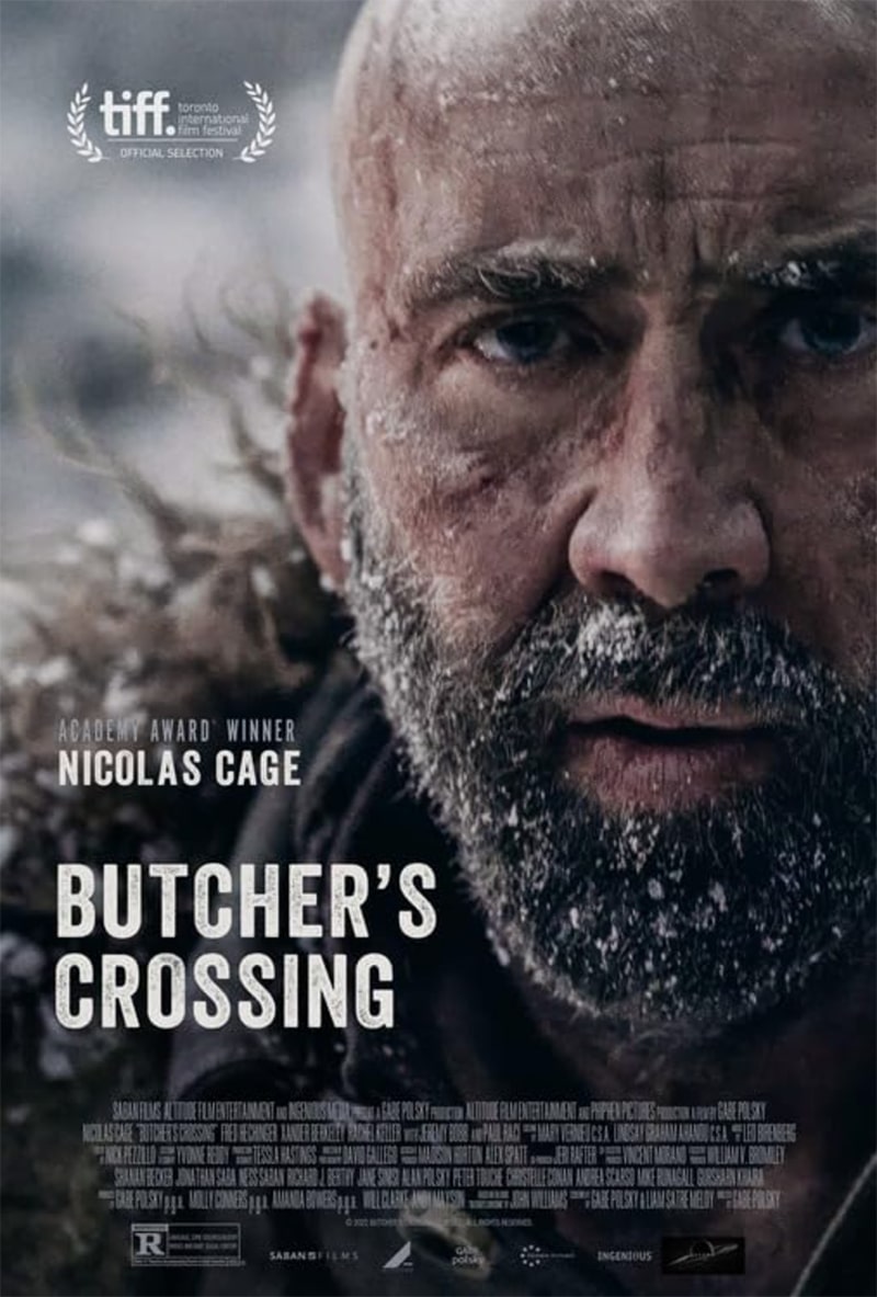 Butcher's crossing poster con nicolas cage nel ruolo di miller