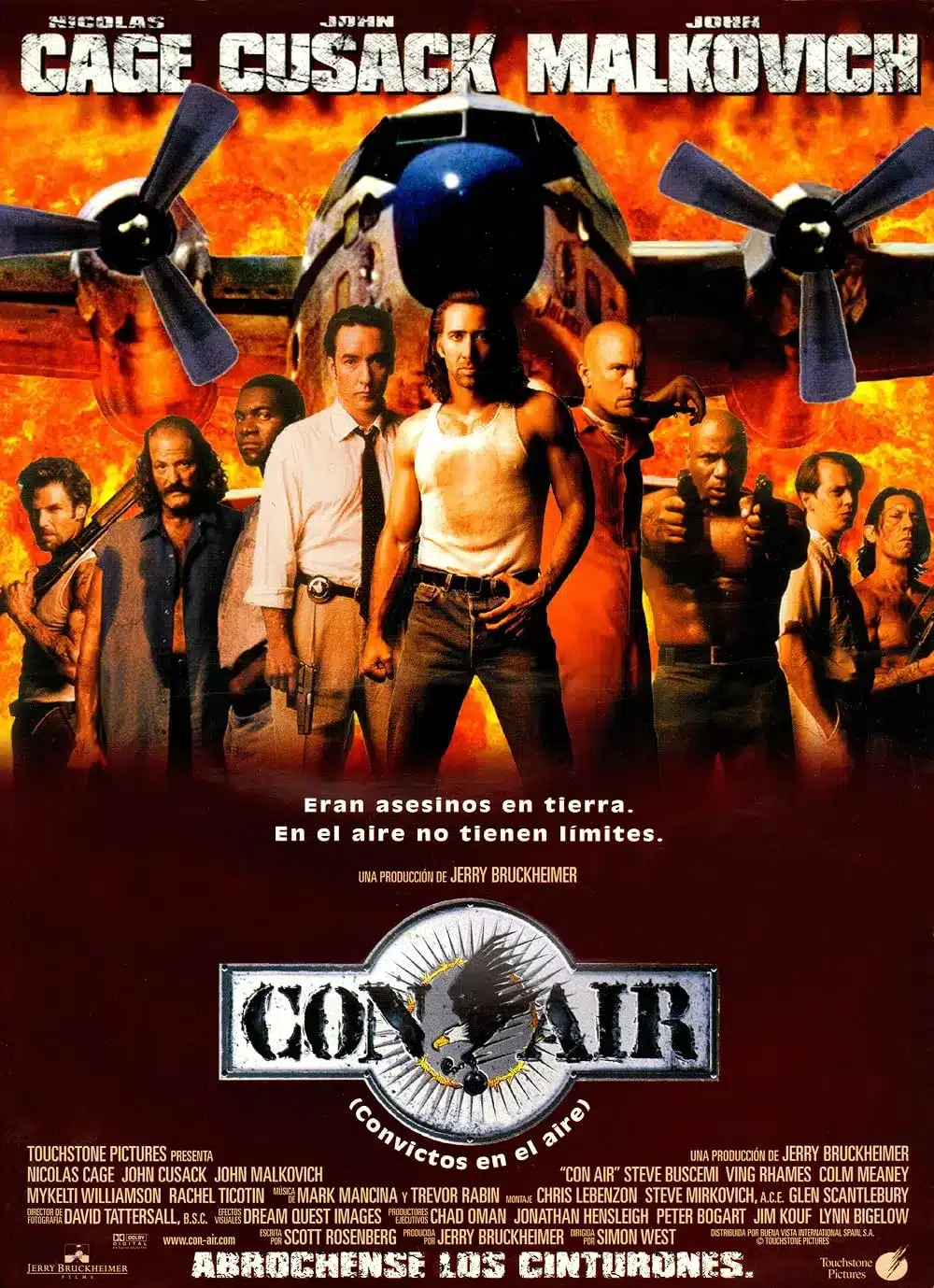 Con air, locandina del film del 1997 con nicolas cage