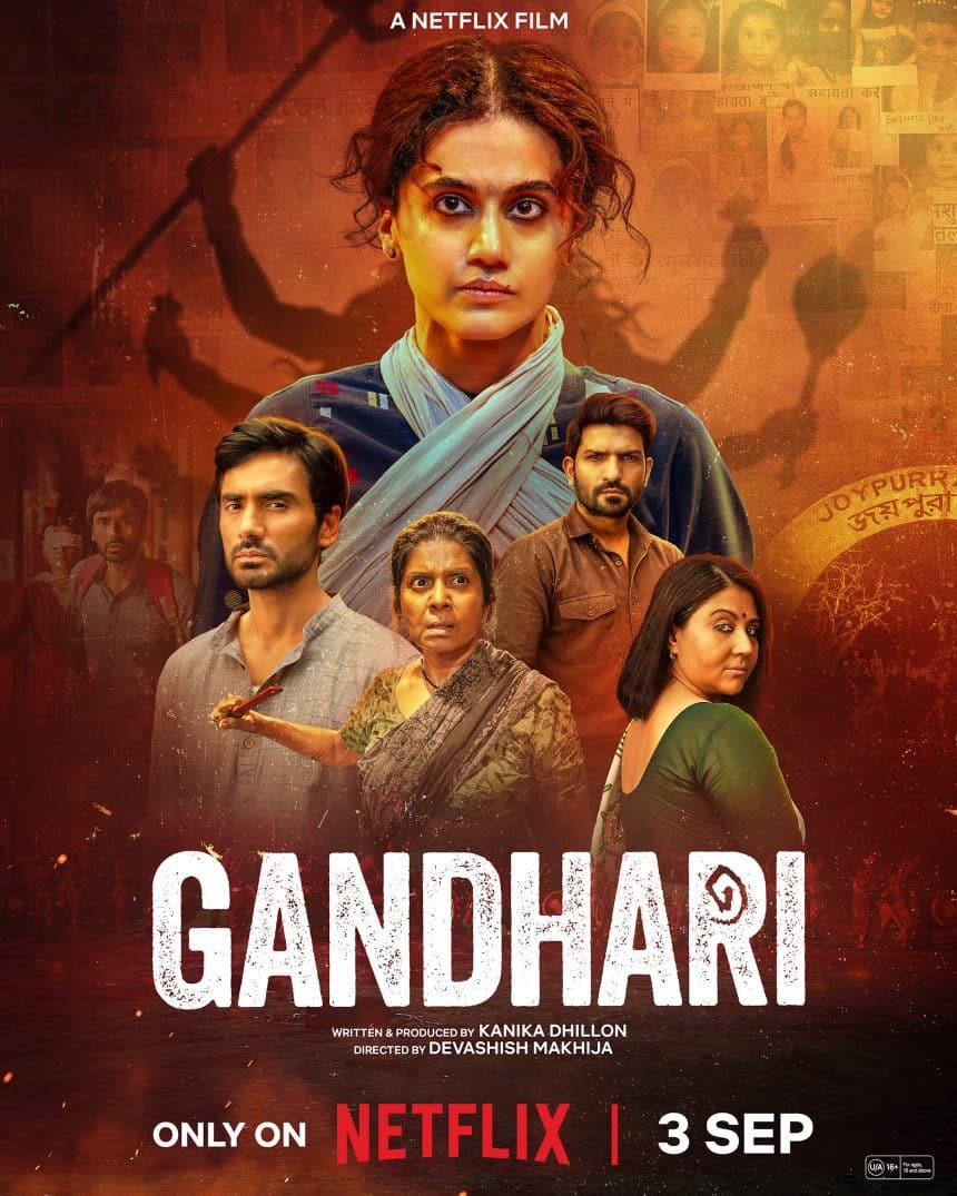Gandhari netflix, key art ufficiale con taapsee pannu