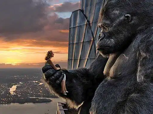 Ann darrow e king kong all'alba sull'empire state building