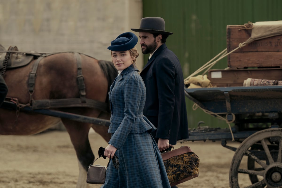 Florence pugh e christopher abbott ne la valle dell'eden di netflix