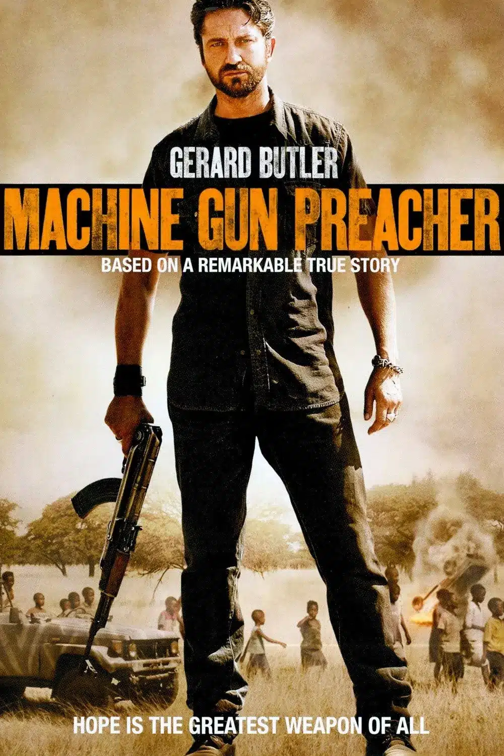 Locandina di machine gun preacher con gerard butler