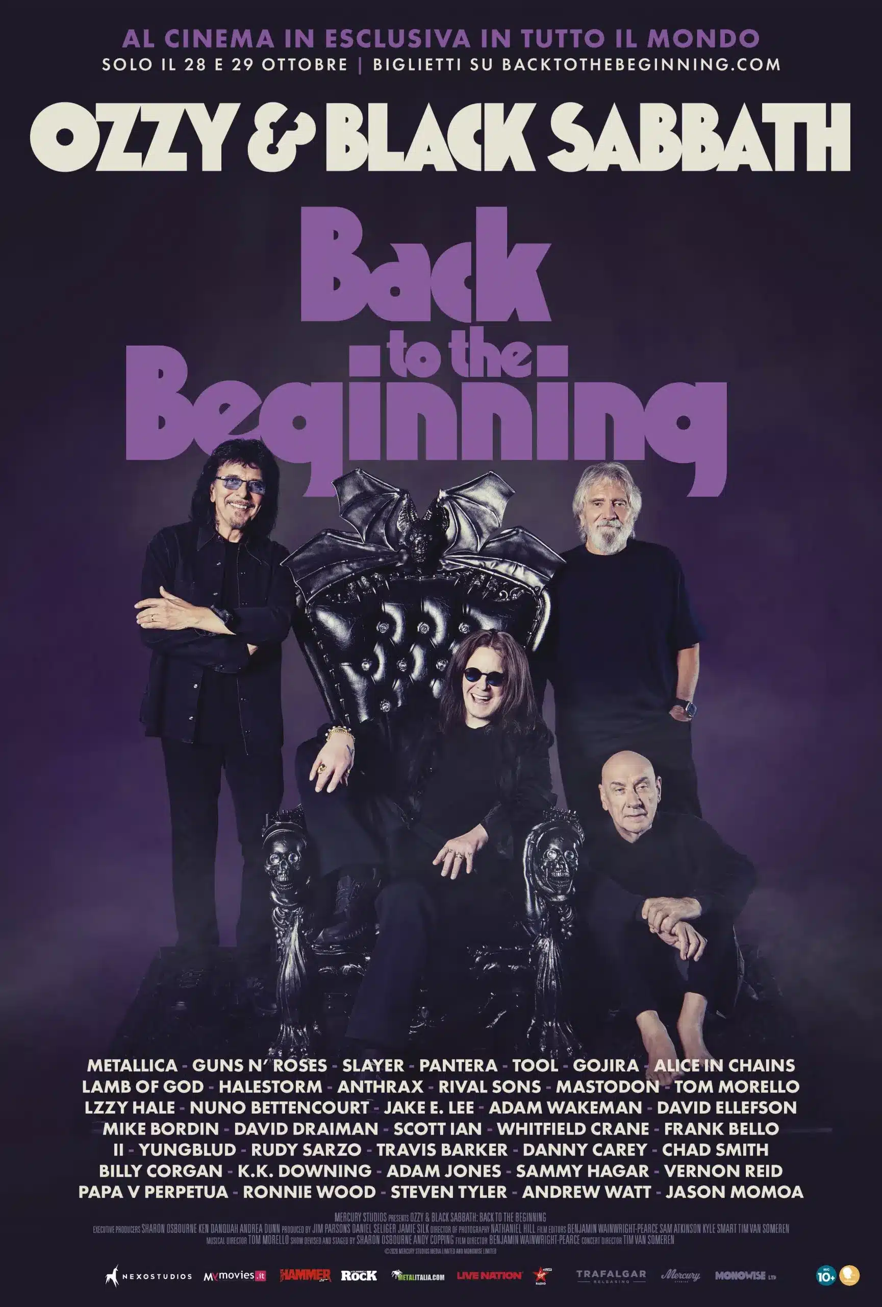 La prossima settimana al cinema Ozzy & black sabbath: back to the beginning