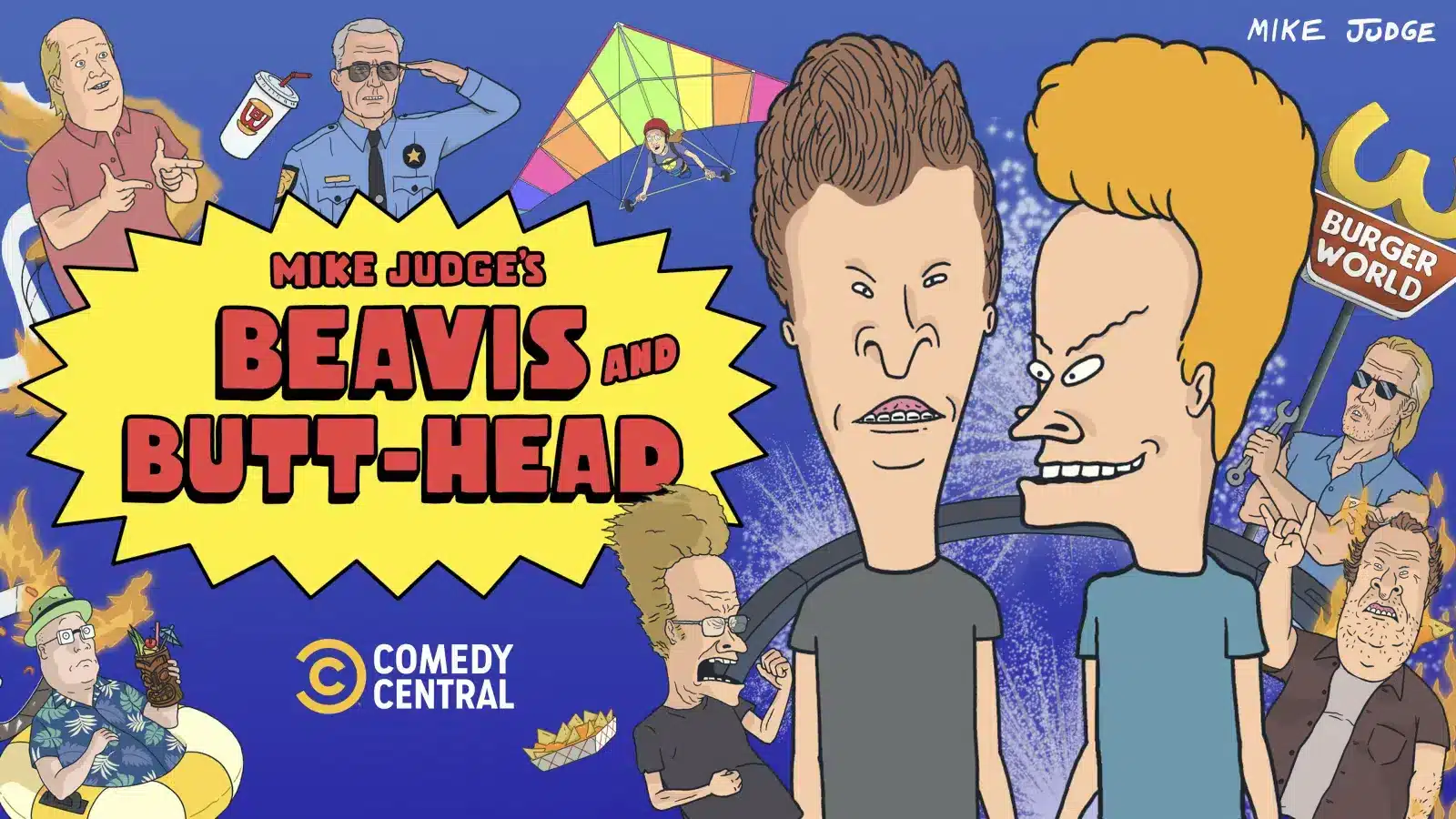 Locandina promozionale di mike judge's beavis and butt-head con i protagonisti della serie