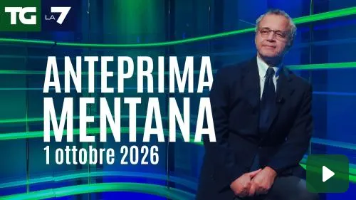 Enrico mentana nello studio del tgla7