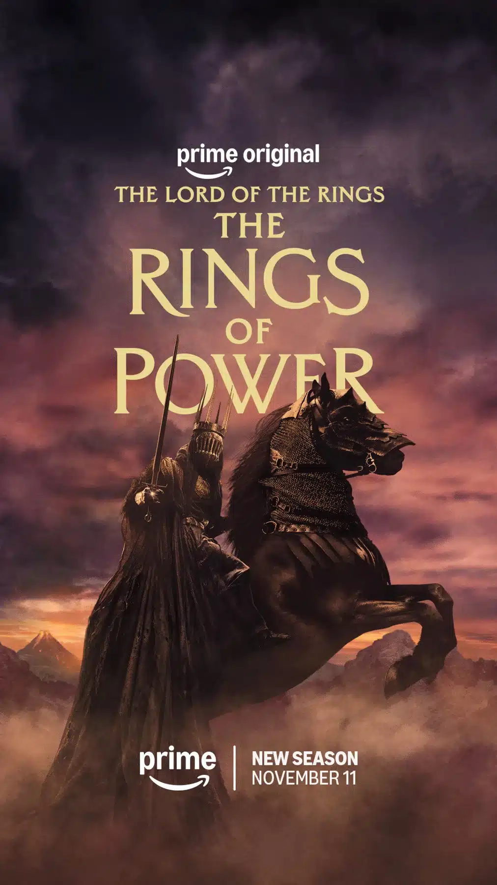 Khamûl a cavallo nel poster promozionale degli anelli del potere 3