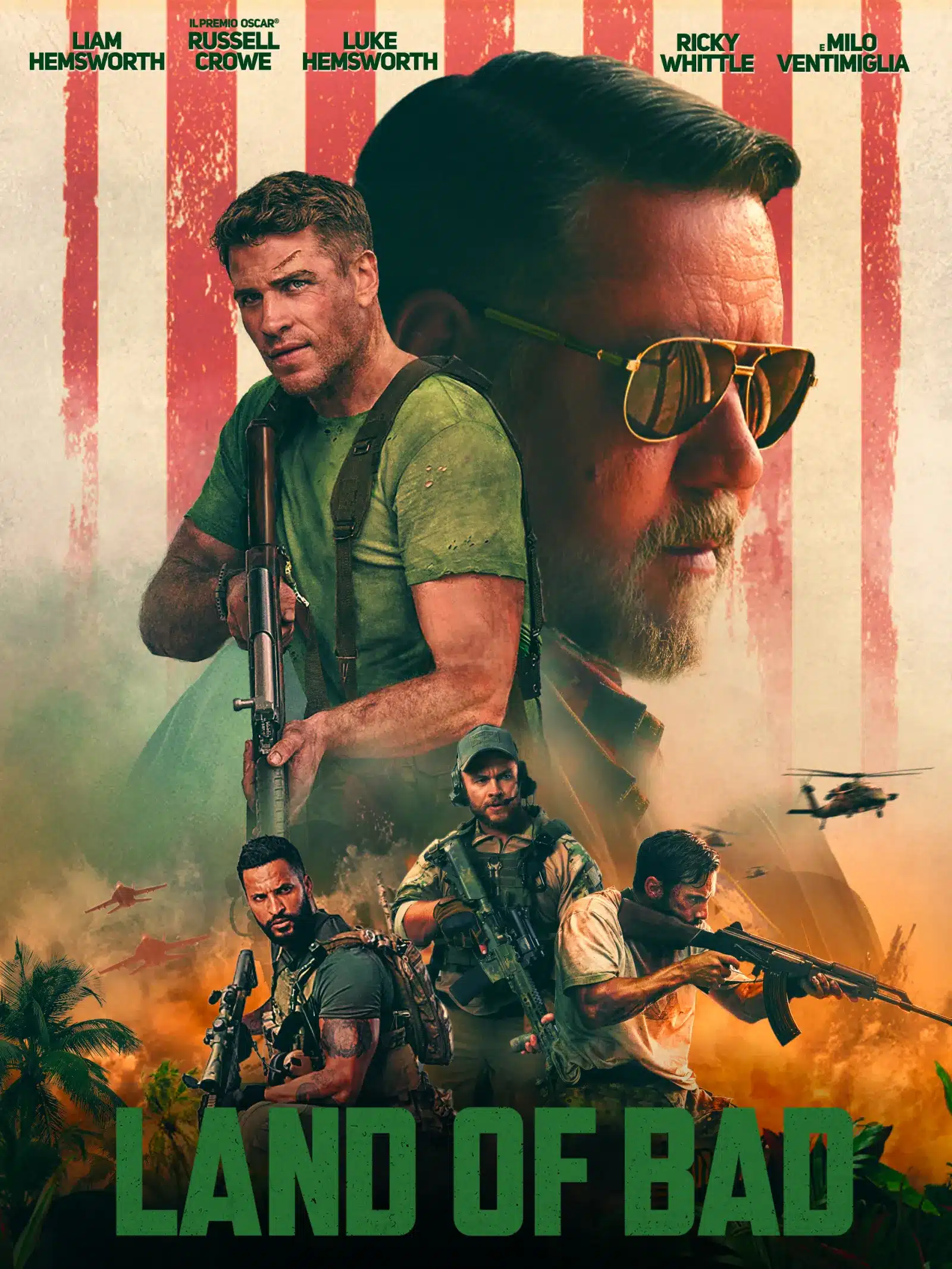Land of bad con liam hemsworth e russell crowe