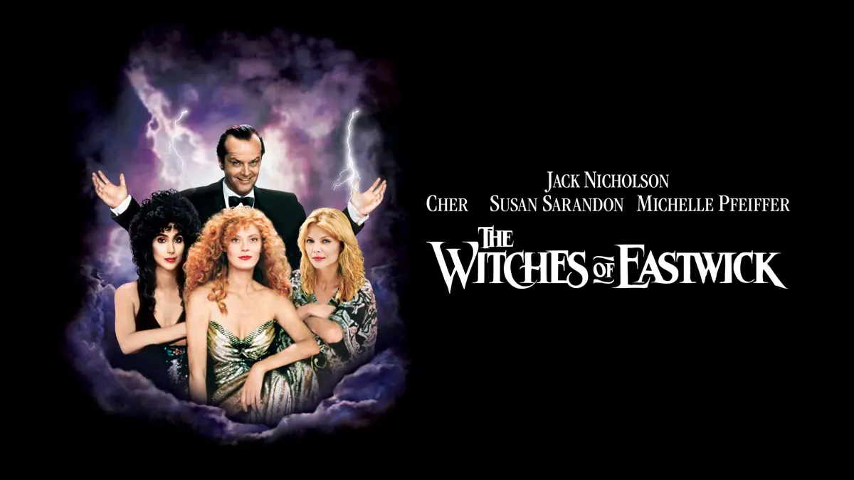 Jack nicholson con cher susan sarandon e michelle pfeiffer nell'artwork di le streghe di eastwick