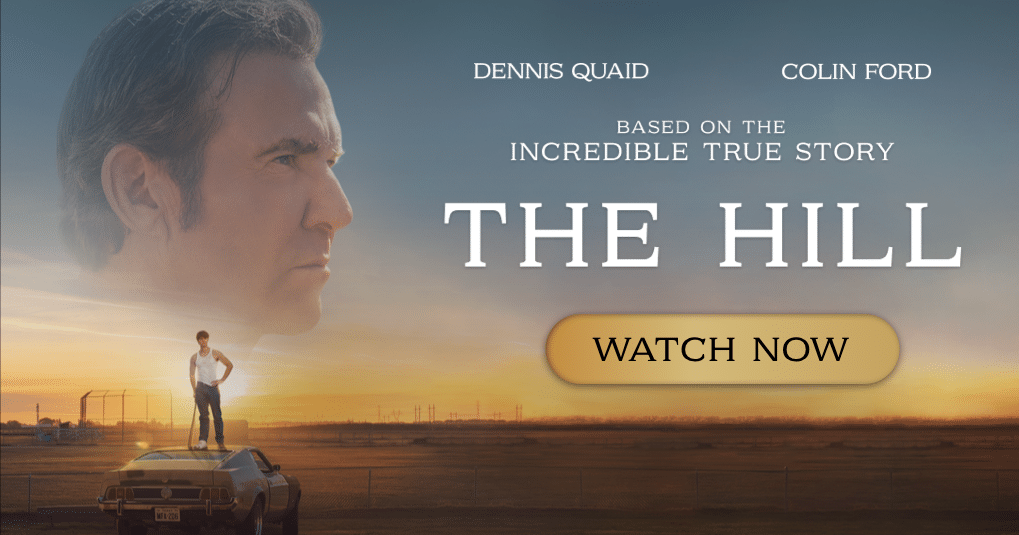 Colin ford e dennis quaid nell'artwork ufficiale del film the hill